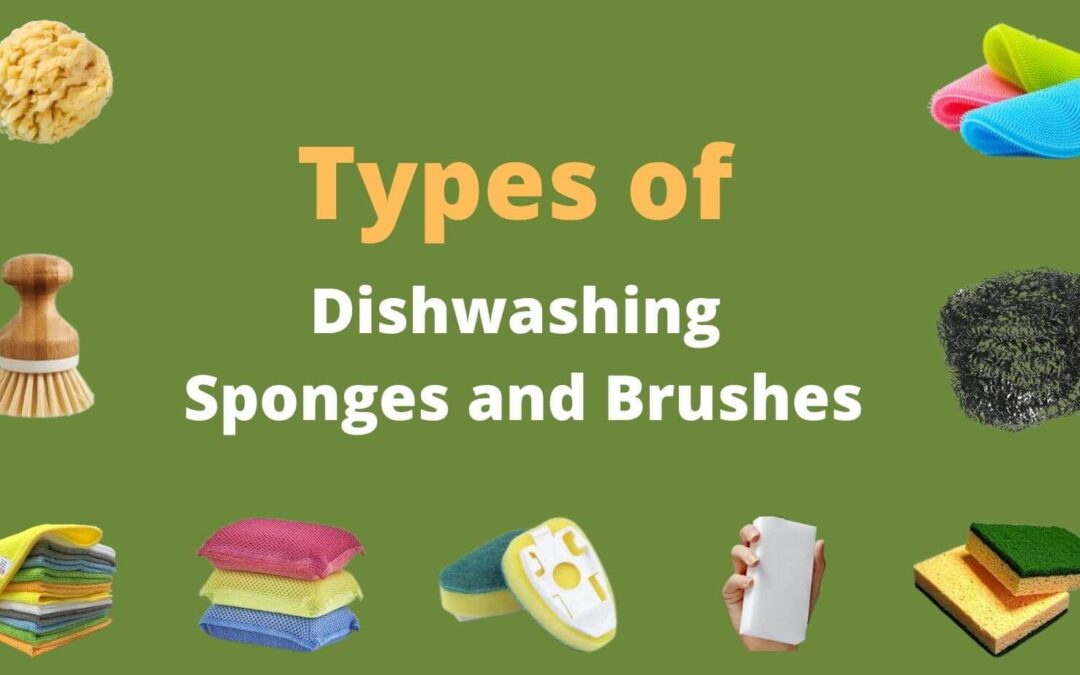 types of dishwashing sponges and brushes