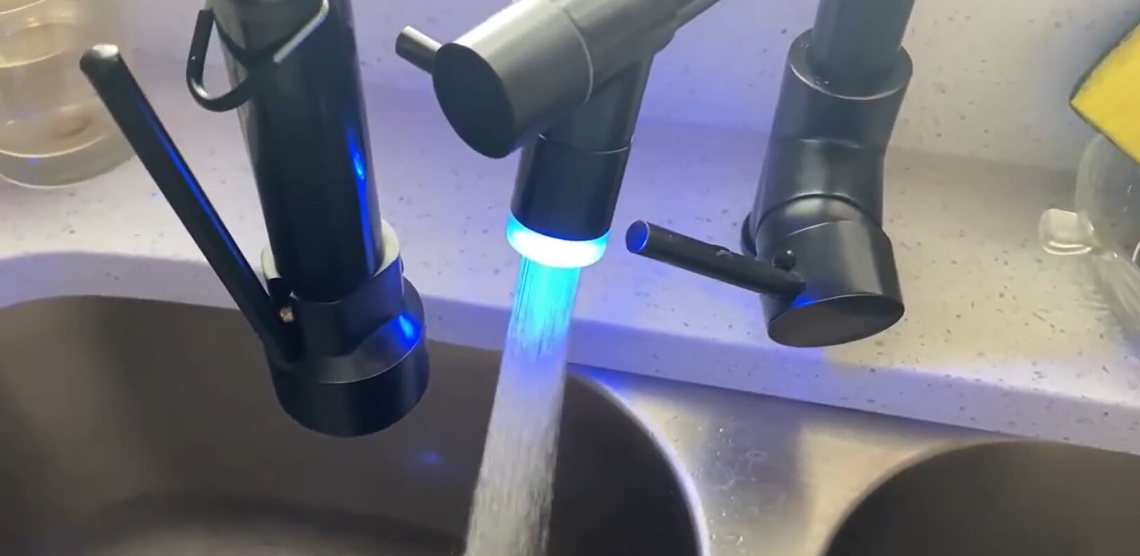 touchless LED light faucet