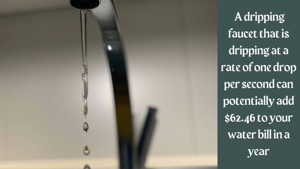 A dripping faucet increases water bill