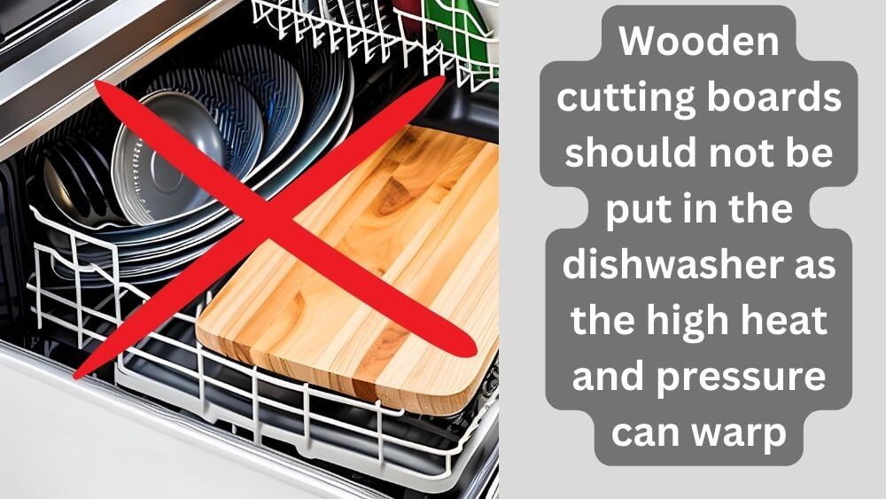  wooden cutting boards cannot be put in the dishwasher